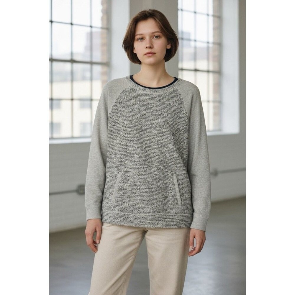 Lou & Grey Womens Size Med Sparkle Knit Raglan Sweatshirt Long Sleeves Pockets